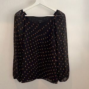 Ann Taylor Black and Gold Blouse